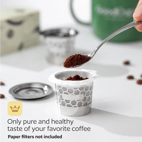 Vista 5 de Paquete de 2 cápsulas de café reutilizables de acero inoxidable 304 para Keurig K-Express, K-Elite, K-Duo, K-Mini, Mini Plus, K-Classic, K-Select