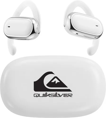 Vista 9 de Quiksilver Auriculares inalámbricos de oreja abierta, auriculares Bluetooth 5.4 con pantalla digital inteligente y gancho ergonómico de ajuste Beige