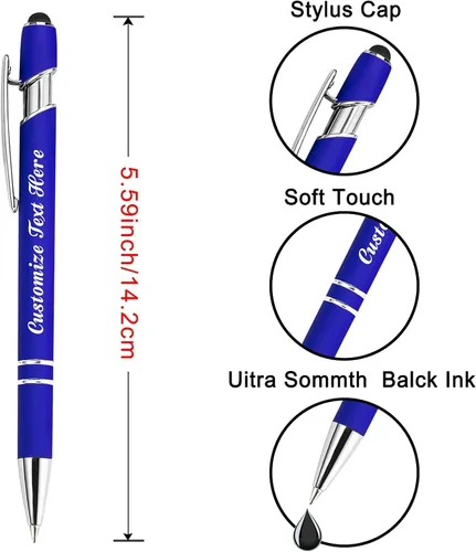 Vista 4 de 12 bolígrafos personalizados, bolígrafos personalizados con logotipo de nombre, bolígrafos de tinta personalizados con nombre comercial y nombre