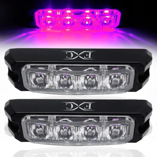 Vista 10 de Purishion - Luz estroboscópica con 4 luces LED color ámbar, impermeable, para barra de precaución, 10 patrones intermitentes, apto para automóvil