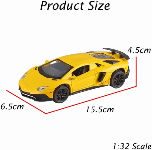Vista 3 de iLooboo Vehículo de juguete coleccionable Lamborghini de aleación con luces y sonido