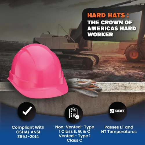 Vista 5 de Casco duro OSHA de color sólido sin ventilación estilo gorra con suspensión de 6 puntos