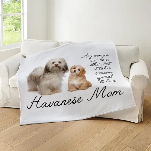 Vista 5 de CafePress Havanese Mom - Manta de felpa de forro polar súper suave, 60 x 50 pulgadas