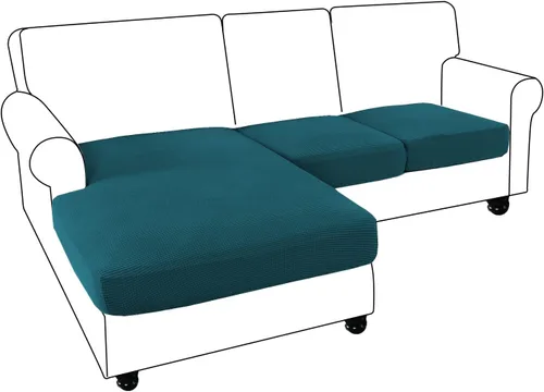 Vista 8 de Funda de sofá seccional de 3 piezas para sofá seccional en forma de L, protector elástico de muebles para sofá seccional izquierdo o derecho