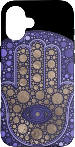 Vista 28 de Funda para iPhone 11 Purple Evil Eye and Hamsa Hand