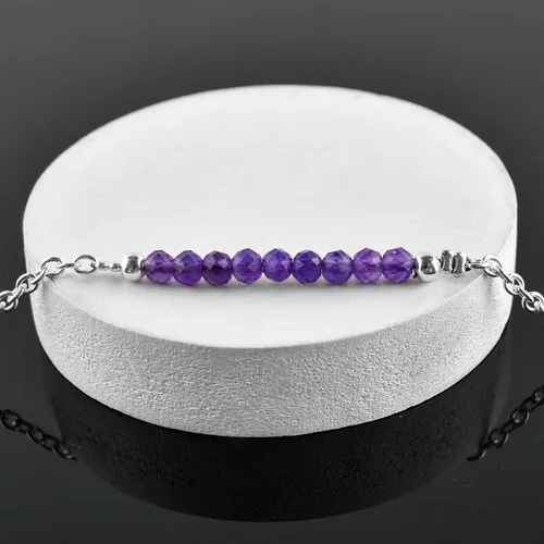 Vista 37 de YANARA Pulsera de tobillo para mujer, piedra de nacimiento natural, cuentas de piedras preciosas, tobillera delicada hecha a mano de 9 pulgadas +