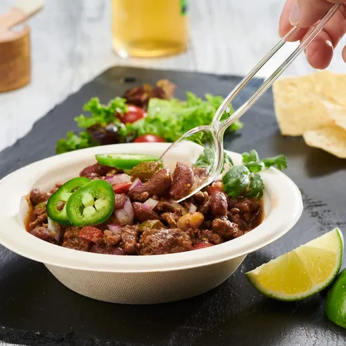 Vista 4 de GUSTO [Paquete combinado de 360 unidades] cubiertos básicos de plástico transparente, utensilios desechables pesados, 180 tenedores, 120 cucharas