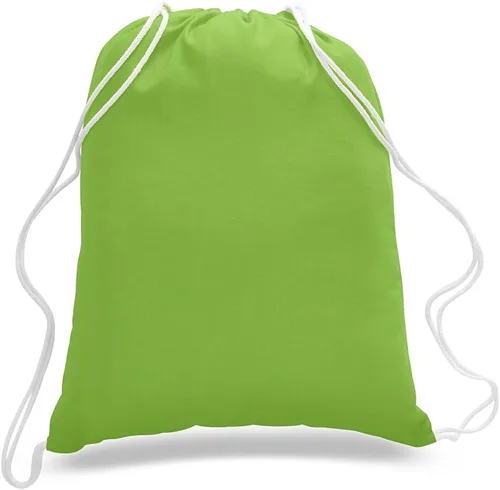 Vista 12 de ToteBagFactory Paquete de 6 mochilas de lona de algodón con cordón: blanco, liso, tela reutilizable, 14 pulgadas de ancho x 18 pulgadas de alto
