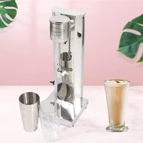 Vista 6 de Máquina eléctrica para hacer batidos, máquina comercial de batido de leche de acero inoxidable con 2 tazas de 22.0 fl oz/taza 110 V 180 W, mezclador