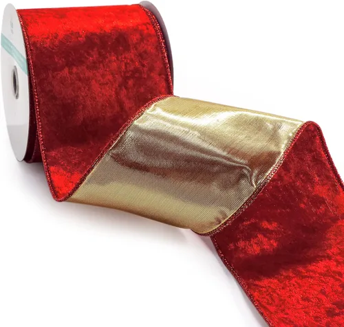 Vista 11 de Cinta de terciopelo negro con alambre y respaldo metálico plateado de 2.5 pulgadas x 10 yardas para adorno de la punta del árbol de Navidad