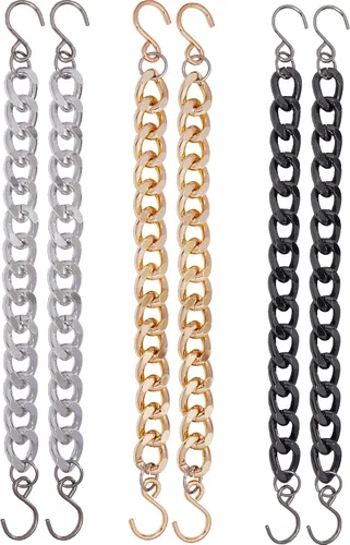 Vista 6 de GIDDITZ 24 cadenas de metal para zapatos, remaches punk, cono, clavos, dijes para zapatos, sandalias de decoración de cadena brillante para mujeres