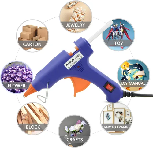 Vista 5 de Pistolas de pegamento caliente con 20 barras de pegamento, mini kit de pistola de pegamento termofusible para manualidades, pistola de pegamento