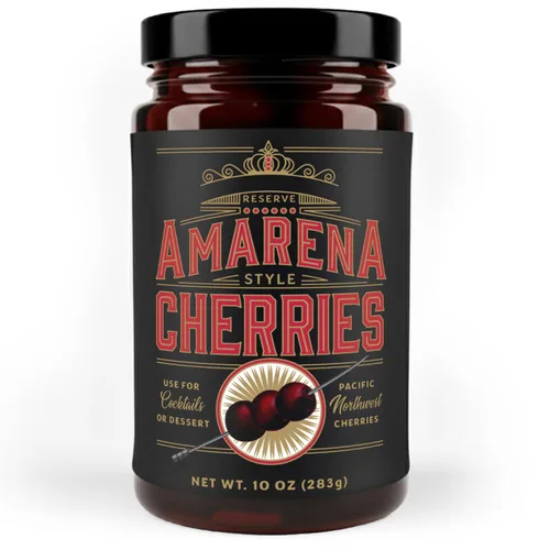 Vista 9 de Cerezas amarena de cóctel en almíbar, 10.5 onzas (más de 30 unidades) - Guarnición de cóctel de whisky bourbon de alta calidad, cerezas oscuras