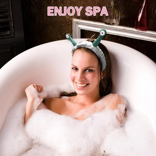 Vista 12 de Bonita diadema de caracol rosa, cara lavada para mujer, maquillaje, ducha, spa
