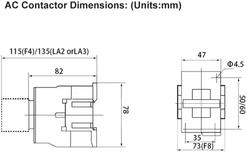 Vista 3 de ATO 3 polos 18Amp AC Contactor, 3P+NO/3P+NC Contacto de iluminación de contacto de CA para electromotor 50Hz/60Hz con montaje en carril DIN de 1.378