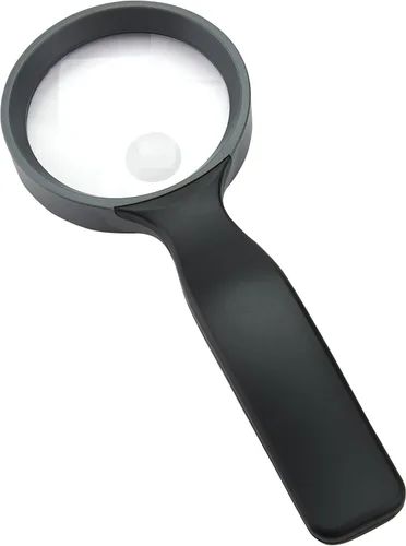 Vista 2 de Carson Lupa de mano 2.5x Power con lente puntual 5x (JS-40), negro