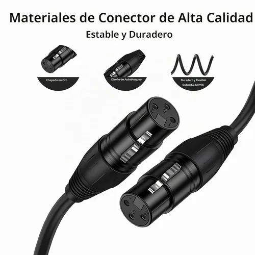 Vista 3 de Seefeeful - Paquete de 2 cables de audio equilibrados XLR hembra a hembra, cables de micrófono de 3 pines, cobre sin oxígeno (OFC), cables de Cable