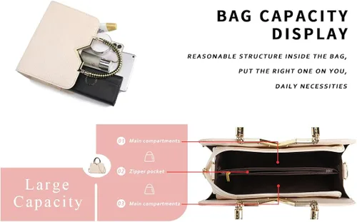 Vista 3 de JHVYF Monederos para mujer bolso de moda para mujer bolso de mano de piel sintética con asa superior