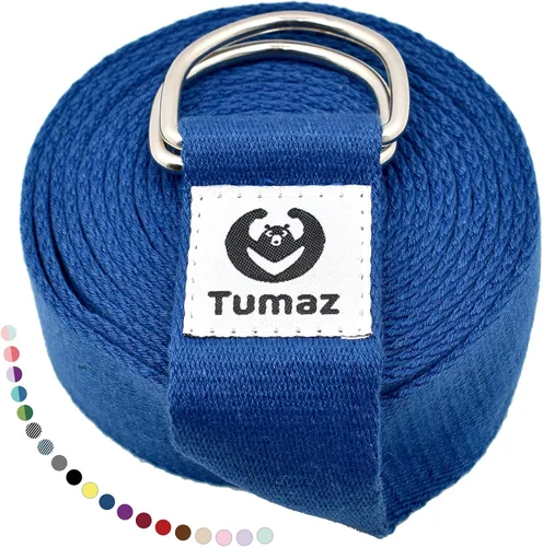 Vista 11 de Tumaz Yoga Strap for Stretching with Adjustable D-Ring, 6/8/10 ft Adjustable D-Ring Soft Cotton Blend 15+ Colors Non-Elastic Yoga Belt for