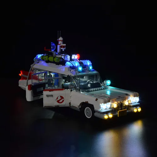 Vista 2 de T-Club Kit de luces LED para Lego Ghostbusters Ecto-1 10274, kit de iluminación compatible con Lego 10274