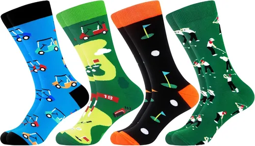 Vista 24 de WeciBor - 12 pares de calcetines de algodón peinado para hombre con diseños divertidos y locos, tamaño 7-10/10-13/13-15 Negro/Azul/Verde/Multicolor