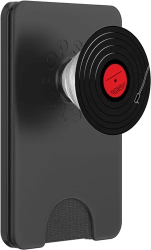 Vista 8 de Retro vinilo álbum reproductor de discos LP arte rojo diseño PopSockets estándar PopGrip