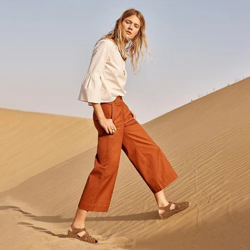 Vista 6 de Sandalias de cuña de gladiador con punta cerrada para mujer, cómodas, informales, tejidas, de verano, con velcro