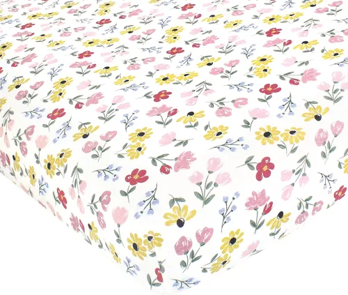 Vista 24 de Hudson Baby Sábana bajera ajustable unisex de algodón para cuna, avión, talla única