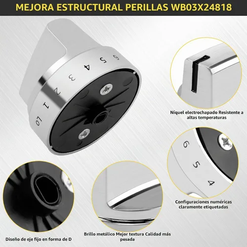 Vista 4 de TOMOON WB03X24818 - Pomo de repuesto para estufa de gas para estufa G-E