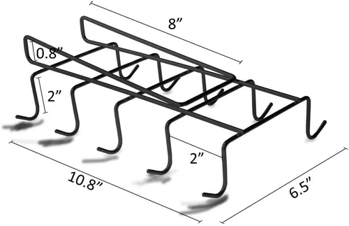 Vista 2 de Soporte para tazas de café, estante para tazas debajo del estante, estante de secado de almacenamiento de cocina, acero inoxidable (10)