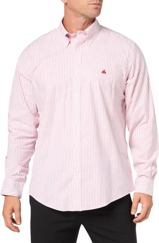 Vista 29 de Brooks Brothers Camisa Deportiva de Manga Larga sin Planchar con Botón para Hombre CORAL ROJO