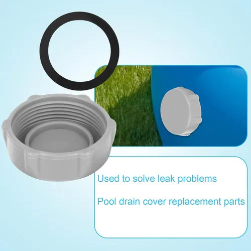 Vista 3 de BOXOB Tapa de válvula de drenaje de piscina, repuesto de plástico a prueba de fugas con conector sobre el suelo, accesorio para piscinas compatible