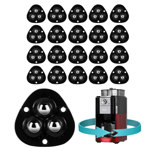 Vista 10 de 4 ruedas pequeñas para electrodomésticos, deslizadores giratorios adhesivos, mini ruedas universales autoadhesivas, caja de almacenamiento de Negro