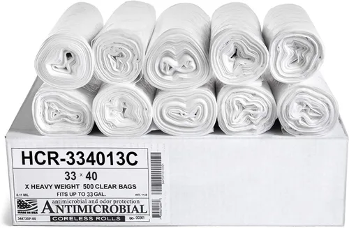 Vista 26 de Aluf Plastics Bolsas de basura de alta densidad, 10 galones, 4000 unidades, 6 micras (eq), 24 x 24 pulgadas, negras, para baño, oficina, industrial