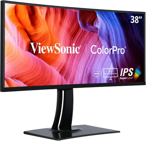 Vista 8 de ViewSonic VP3456A Monitor ColorPro ultraancho de 34 pulgadas 1440p, pantalla curvada con 100% sRGB y Pantone validado para diseño gráfico