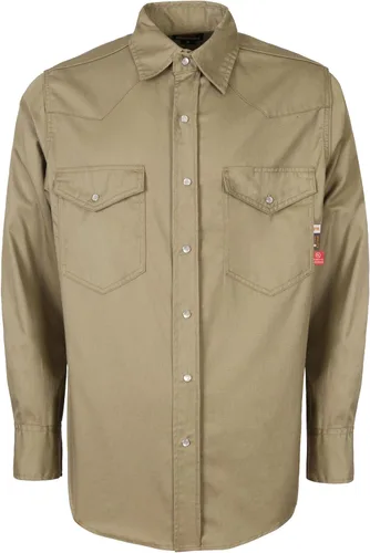 Vista 11 de KONRECO Camisas FR para hombre, 6.5 onzas, ligeras, uniformes de trabajo, resistentes al fuego, para soldar, repelente al agua y a las manchas