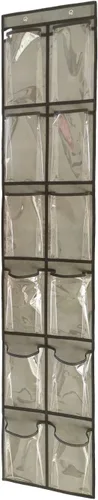Vista 11 de Organizador de zapatos con bolsillos extra grandes, organizador colgante para dormitorio, almacenamiento de zapatos, baño, zapatero con 12 bolsillos