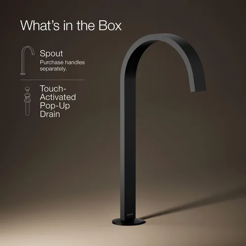 Vista 13 de Kohler 77966-BL Components - Caño para grifo de lavabo con diseño de cinta, 1.2 gpm, color negro mate