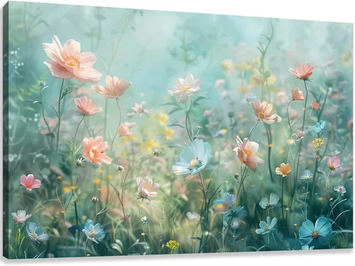 Vista 10 de Tucai Decor Lienzo decorativo para decoración de la mañana amanecer árboles verdes paisaje, sol sobre bosque, fotografía impresa en lienzo