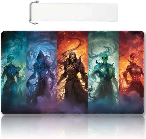 Vista 7 de Tapete de juego MTG cosido de alta calidad con zonas y parte trasera de goma antideslizante, tapete de juego TCG para MTG y otros juegos de cartas