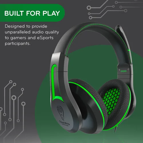 Vista 2 de ThinkWrite Technologies Victory 250XG auriculares de PC de primera calidad auriculares con cable para juegos con conector de 0138in verde