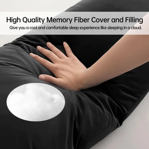 Vista 5 de BedTreat Almohada de cuerpo completo con funda extraíble para adultos, almohada corporal suave y esponjosa para personas que duermen de lado