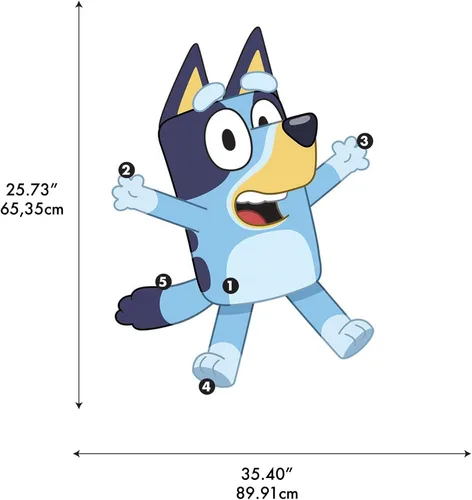 Vista 7 de RoomMates Bluey Adhesivo para pared, pegar y pelar, gigante, RMK5458GM