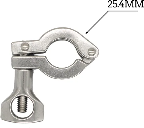 Vista 2 de Tri Clamp 0.5-0.75" Acero inoxidable 304 Heavy Duty Sanitaria Abrazadera Solo Pin con Junta de Silicona