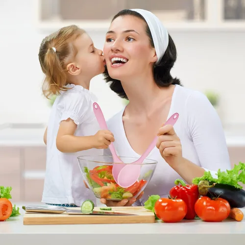Vista 7 de Cuchara mezcladora de silicona Cuchara de cocina antiadherente para cocinar resistente al calor (rosa)