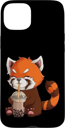 Vista 9 de Kawaii Red Panda Drinking Boba Bubble Tea Japanese Anime Case for iPhone 17