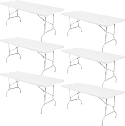 Vista 8 de Paquete de 6 manteles rectangulares de elastano para mesas rectangulares de 6 pies, mantel elástico ajustable lavable con borde elástico