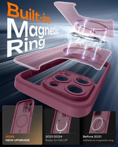 Vista 268 de TOCOL Funda para iPhone 11, compatible con Magsafe, protección completa de cámara, imanes integrados, protección contra caídas, funda translúcida