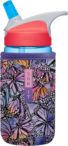 Vista 177 de Sok It BotlSok Funda para botella de agua con cubierta de neopreno aislante (Floral abstracto, se ajusta a CamelBak o Nalgene de 12 onzas)
