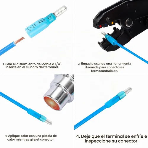 Vista 5 de HKS Kit de 120 piezas/60 pares de conectores de bala termorretráctiles – Terminales de alambre macho y hembra calibre 22-10 AWG – Conectores